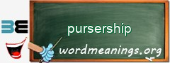 WordMeaning blackboard for pursership